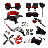 SM Bondage Kit, 20-Piece Set, PU Leather, Adult Toys